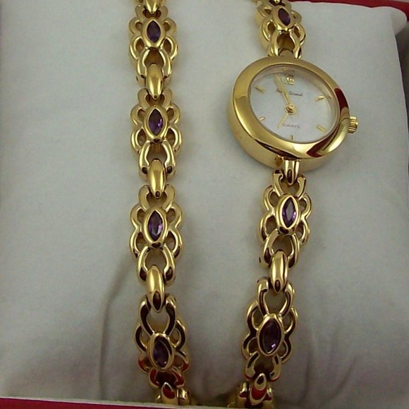 Andre\' Giroud Amethyst Watch & Bracelet Set